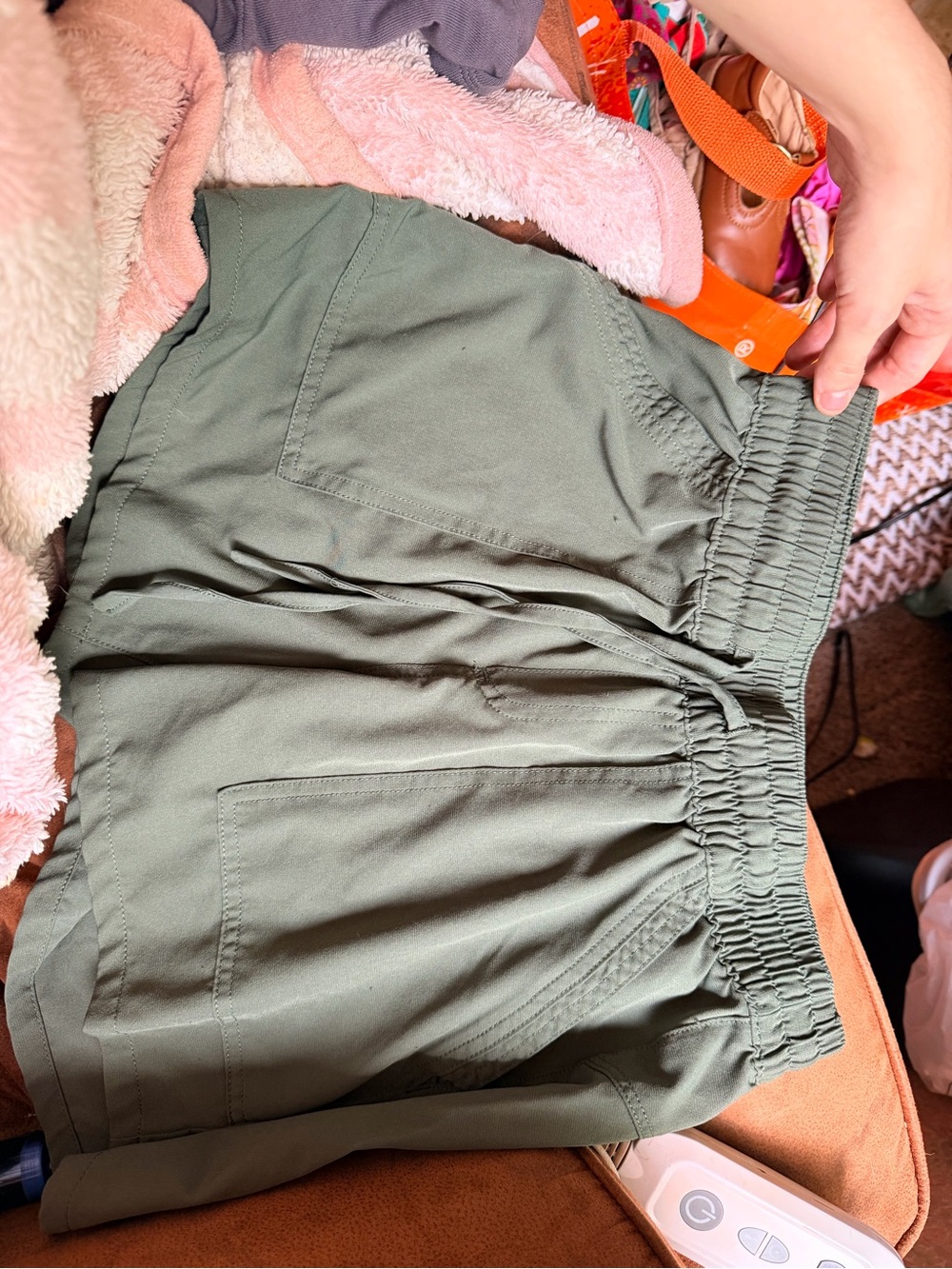 bcg Olive Green Elastic-Waist Athletic Shorts